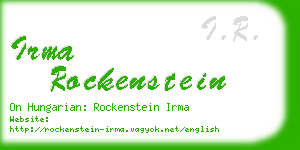 irma rockenstein business card